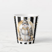 Milchtasse Klein Snowman and Stripes Var06 Latte Mok (Voorkant)