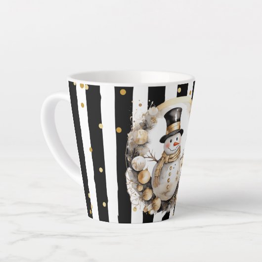Milchtasse Klein Snowman and Stripes Var07 Latte Mok (Linkerhoek)