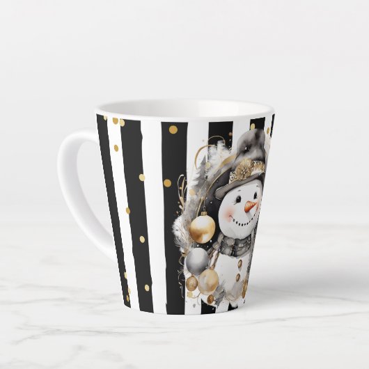 Milchtasse Klein Snowman and Stripes Var08 Latte Mok (Linkerhoek)