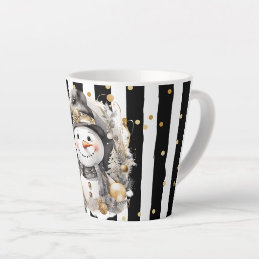Milchtasse Klein Snowman and Stripes Var08 Latte Mok (Rechterhoek)