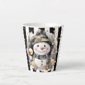 Milchtasse Klein Snowman and Stripes Var08 Latte Mok (Voorkant)