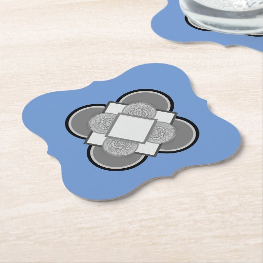 Mild Blue  Kartonnen Onderzetters (Gekanteld)