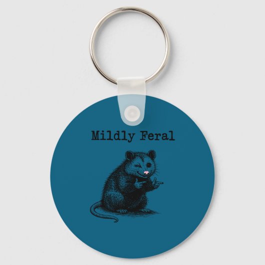 Mild verwilderde opossum-memeliefhebber sleutelhanger (Voorkant)