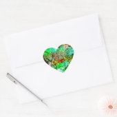 Milde gele abstracte hartsticker.Beslappend zonnig Hart Sticker (Envelop)