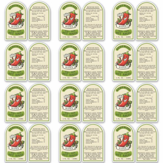 Milde hot sauce labels (Voorkant)