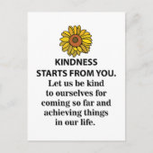 Milde Inspirerende Spreuk Zonnebloem Vriendelijkh Briefkaart (Voorkant)