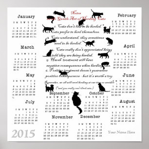 Milde Kunst van het Hoeden van Katten...2015 Kalen Poster