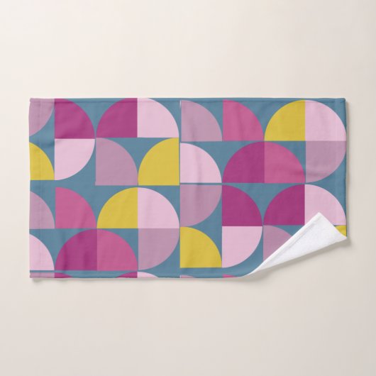 milde, paarse roze kleuren uit de midden eeuw bad handdoek (Handdoek)