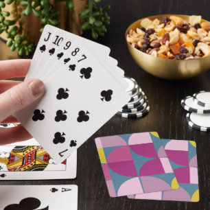 milde, paarse roze kleuren uit de midden eeuw pokerkaarten