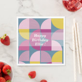 milde, paarse roze kleuren uit de midden eeuw servet (Insitu)