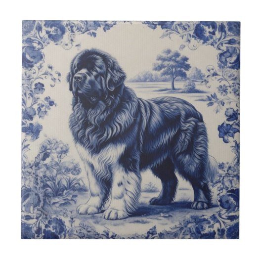 Milde reus in Delfts Blauw Tegeltje (Voorkant)