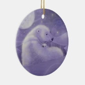 Milde Winter Ijsbeer en Welp Ornament (Rechts)