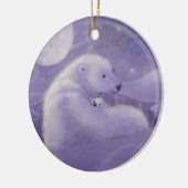 Milde Winter Ijsbeer en Welp Ornament (Links)