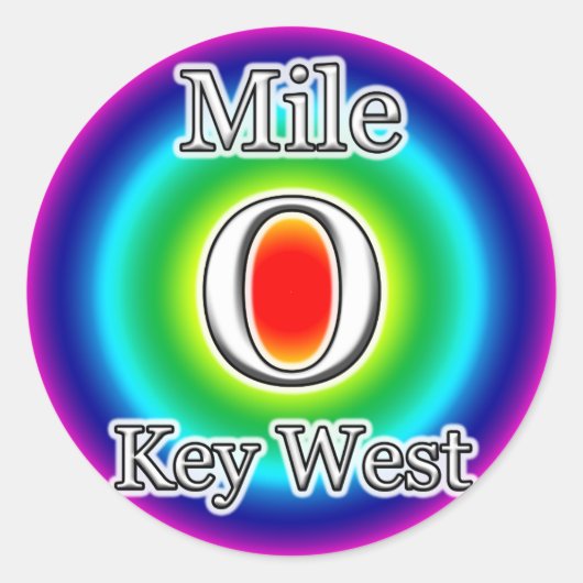 MILE 0 KEY WEST FL FLORIDA REGENBOOG STICKER ZERO (Voorkant)