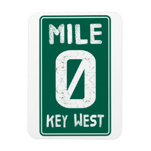 Mile 0 Key West Florida  verkeersbord Magneet