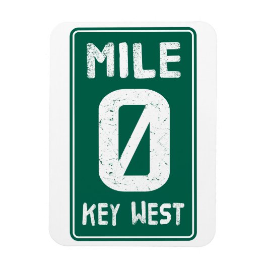 Mile 0 Key West Florida  verkeersbord Magneet (Verticaal)