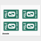 Mile 0 Key West Florida verkeersbord Rechthoekige Sticker (Vel)