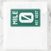 Mile 0 Key West Florida verkeersbord Rechthoekige Sticker (Tas)