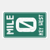 Mile 0 Key West Florida verkeersbord Rechthoekige Sticker (Voorkant)