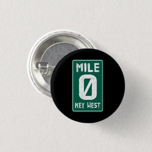 Mile 0 Key West Florida  verkeersbord Ronde Button 3,2 Cm