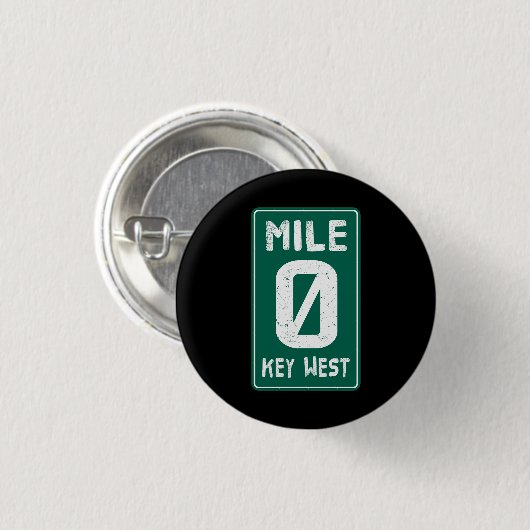 Mile 0 Key West Florida  verkeersbord Ronde Button 3,2 Cm (Voorkant /achterkant)