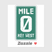 Mile 0 Key West Florida  verkeersbord Sticker (Vel)