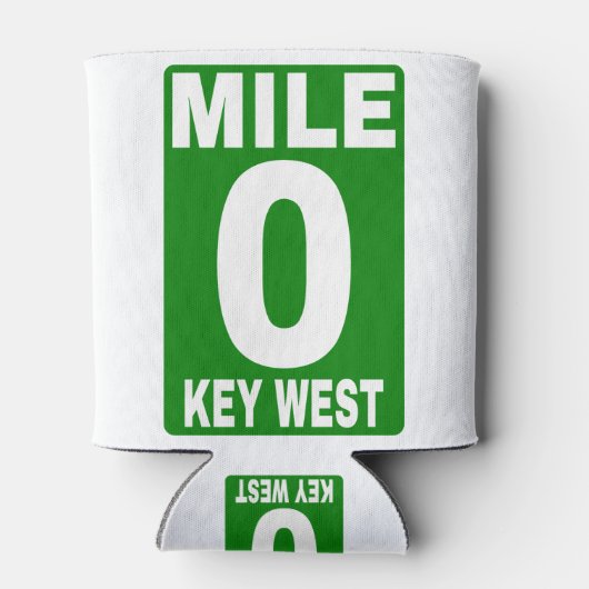 Mile 0 Key West Road Sign. Blikjeskoeler (Achterkant)