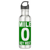 Mile 0 Key West Road Sign. Waterfles (Voorkant)