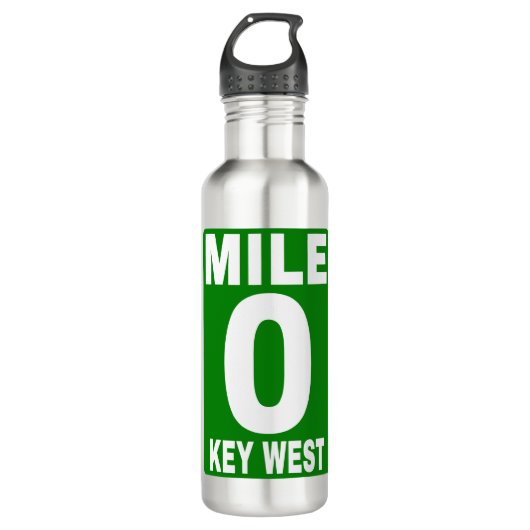 Mile 0 Key West Road Sign. Waterfles (Voorkant)