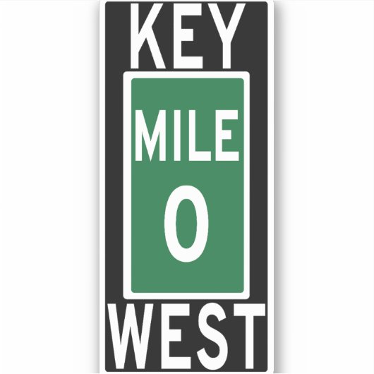 Mile 0 Key West Sticker (Voorkant)