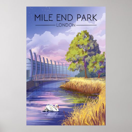 Mile End Park Londen Reisposter Poster (Voorkant)