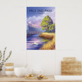 Mile End Park Londen Reisposter Poster (Keuken)