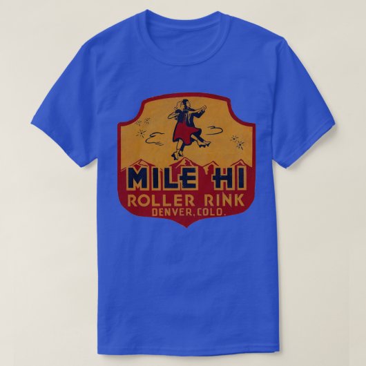 Mile Hi Roller Rink  Defunct Skating Club T-shirt (Design voorkant)