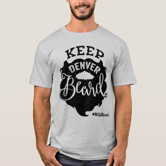 Mile High Author Event "Keep Denver Beard" - Manne T-shirt (Voorkant)