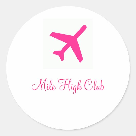 Mile High Club - Gepersonaliseerd Ronde Sticker (Voorkant)