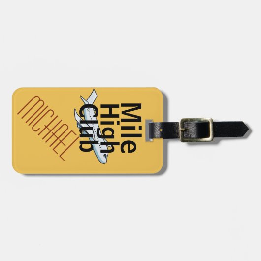 Mile High Club grappig aanpasbaar bagagelabel (Voorkant horizontaal)