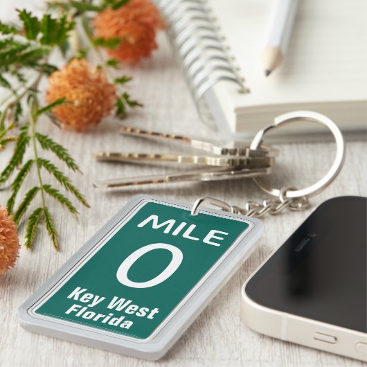 Mile Marker 0 Key West, FL Sleutelhanger (Voorkant Rechts)