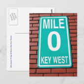 Mile Marker 0 Sign Key West Florida Briefkaart (Voorkant / Achterkant)