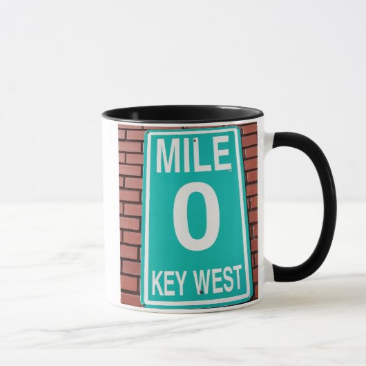 Mile Marker 0 Sign Two-Tone Coffee Mok (Rechts)
