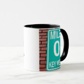 Mile Marker 0 Sign Two-Tone Coffee Mok (Voorkant rechts)