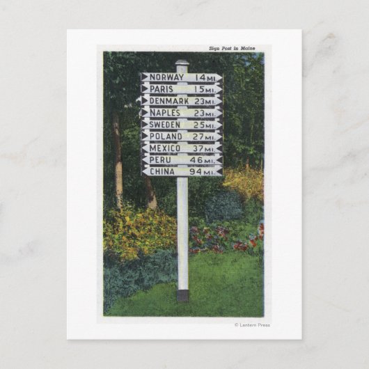 Mile Marker Sign Post Briefkaart (Voorkant)
