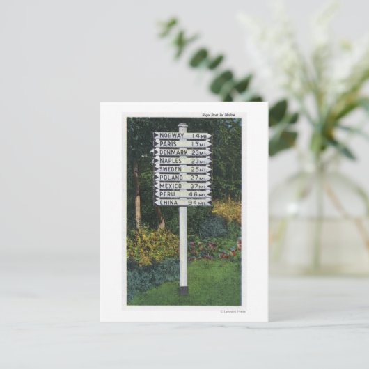 Mile Marker Sign Post Briefkaart (Staand voorkant)