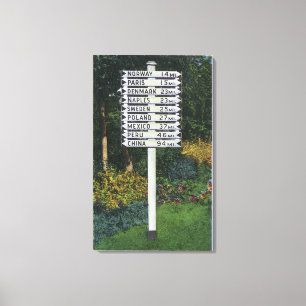 Mile Marker Sign Post Canvas Afdruk