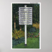 Mile Marker Sign Post Poster (Voorkant)