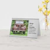 Mileage and an Old Truck - Birthday Card Kaart (Gele Bloem)