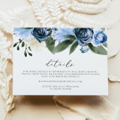 MILENA Dusty Blue Floral Garden Wedding Details Kaart