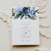 MILENA Dusty Blue Floral Garden Wedding Kaart