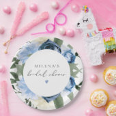 MILENA Something Blue Bloemige Bruidsdouche Papieren Bordje (Feest)
