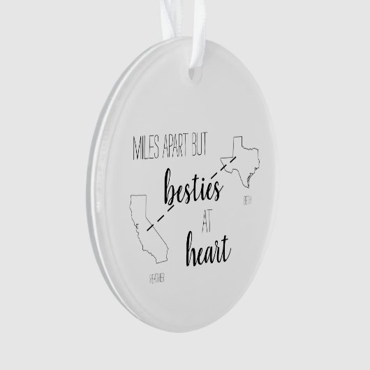 Miles Apart, maar Besties op de allerbeste vriend Ornament (voorkant)