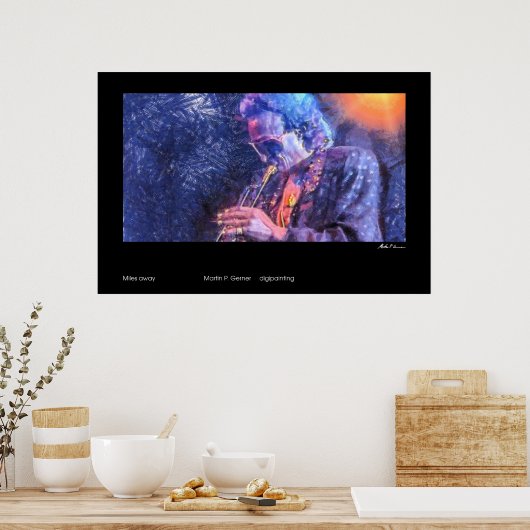 Miles away (Miles Davis painting) Poster (Keuken)